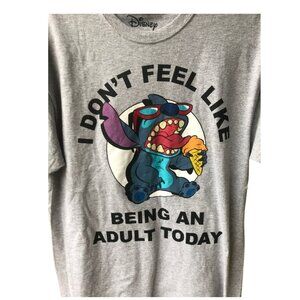 Disney Lilo and Stitch Adult Humor Gray Tee Shirt Size M